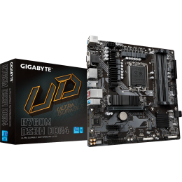 Материнская плата/ MB GIGABYTE INTEL B760 s1700, 4xDDR4(128GB), D-SUB/HDMI 2.0/2xDP, 1xPCIe 4.0x16, 2xPCIe 3.0, 1xLAN (2.5GbE), 4xSATA 6Gb/s, 2xM.2, 1xUSB-C, 3xUSB 3.2, 2xUSB 2.0, mATX