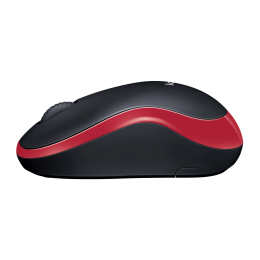 Мышь Logitech M185 черный/красный оптическая 1000dpi беспров. USB для ноутбука 2but (910-002633)