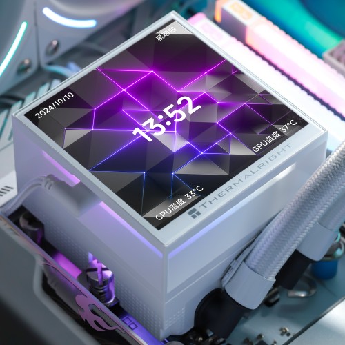 Водяное охлаждение для процессора/ Water Cooling System Thermalright Hyper Vision 360 (360mm, LED, White, ARGB/ Fans: 3x120mm, 69CFM, 27dBA, 2150RPM/ Pump height 68mm, 6400RPM, Rad thickness 27mm/ S: 1700, 1200, 1851, 115X, 2011, 2066, AM5, AM4) Thermalri