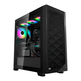 Корпус без блока питания/ Case PCCooler C3D510 BK ARGB, Midi-Tower, TG, Mesh, 3x120mm ARGB, 2xUSB-A 3.0, E-ATX, ATX, mATX, mITX Black
