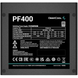 Блок питания Deepcool ATX 400W PF400 V2 80 PLUS WHITE (20+4pin) APFC 120mm fan 6xSATA RTL [R-PF400D-HA0B-WDEU]