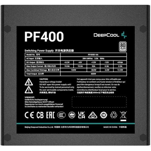 Блок питания Deepcool ATX 400W PF400 V2 с 80 PLUS WHITE, APFC и 120mm вентилятором - надежное решение для вашего ПК