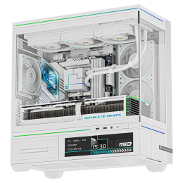 Корпус без блока питания/ Case Thermalright M10 Vision FAN4-C, Mini-Tower, TG, LCD, 4x120mm ARGB, 2xUSB-A 3.0, 1xUSB Type-C, mATX, mITX White