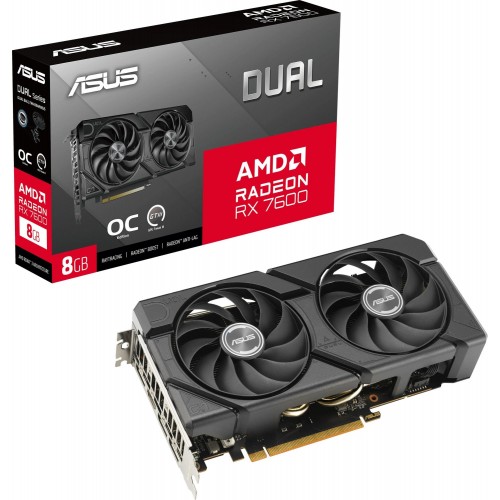 Видеокарта Asus DUAL-RX7600-O8G-EVO 8Gb GDDR6 - AMD Radeon RX 7600, PCI-E 4.0, 128bit, HDMI и DP для геймеров.