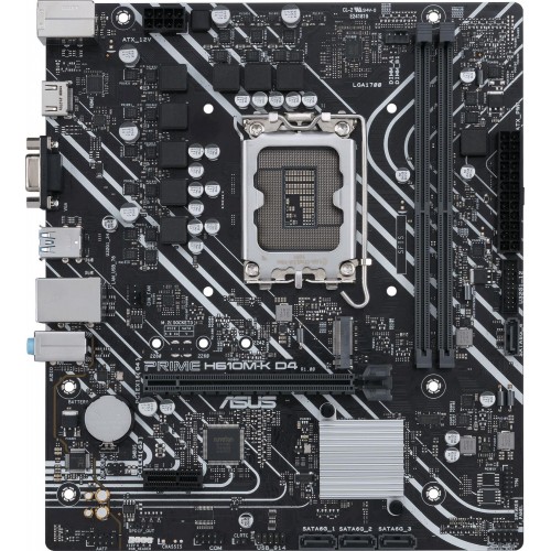 Купить материнскую плату Asus PRIME H610M-K D4 для Intel 1700, 2xDDR4, mATX, 8ch звук, HDMI и VGA