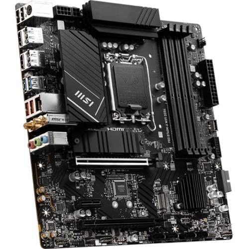 Материнская плата/ MB MSI INTEL B760 s1700, 4xDDR4(128GB), 2xHDMI 2.1/2xDP, 1xPCIe 4.0x16, 1xPCIe 3.0x16, 1xPCIe 3.0, 1xLAN (2.5GbE), Wi-Fi, BT, 4xSATA 6Gb/s, 2xM.2, 4xUSB 3.2, 2xUSB 2.0, 1xPS/2, mATX