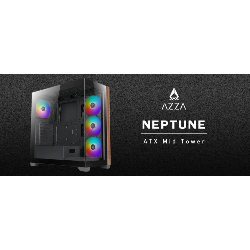 Корпус Azza Neptune черный ATX с 5 вентиляторами, USB 2.0/3.0 и аудио выходом - Модель NEPTUNE CSAZ-491