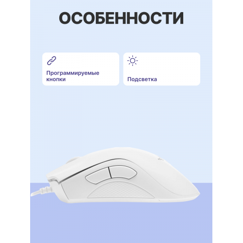 Игровая мышь Razer DeathAdder Essential - White Ed./ Razer DeathAdder Essential - White Ed. Gaming Mouse Razer