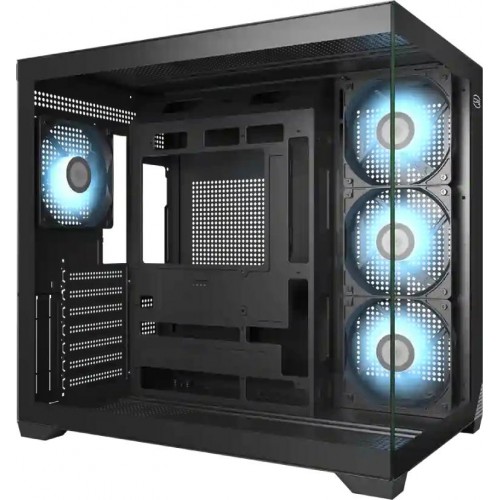 Корпус ПК PcCooler C3T700 BK: Черный ATX с поддержкой 10x120mm и 6x140mm, USB 3.0/3.1, без БП
