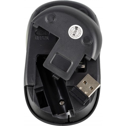 Беспроводная оптическая мышь Оклик 665MW черная/красная 1600dpi с USB для ноутбука - 3 кнопки