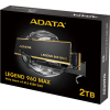 Твердотельный накопитель/ ADATA SSD LEGEND 960 MAX, 2000GB, M.2(22x80mm), NVMe 1.4, PCIe 4.0 x4, 3D NAND, R/W 7400/6800MB/s, IOPs 750 000/630 000, DRAM buffer 2000MB, TBW 1560, DWPD 0.43, with BIG Heat Spreader (5 лет) ADATA