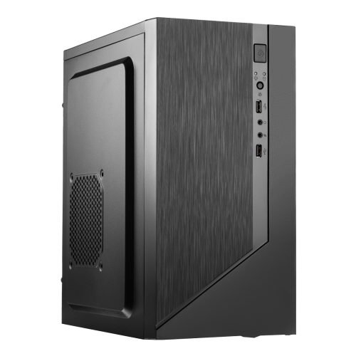 Корпус с блоком питания 450Вт./ Case Forza mATX, 450W, 2xUSB2.0, Black, w/o FAN, 12 cm fan PSU, power cord Foxline