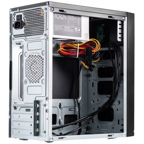Корпус с блоком питания 450Вт./ Case Forza mATX, 450W, 2xUSB2.0, Black, w/o FAN, 12 cm fan PSU, power cord Foxline