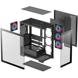 Корпус Deepcool CG580 4F черный без БП ATX 6x120mm 3x140mm 2xUSB3.0 audio bott PSU