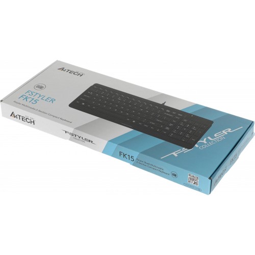 Клавиатура A4Tech FK15 черная USB с кабелем 1.5 м - надежный выбор для вашего компьютера