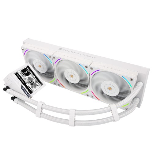 Водяное охлаждение для процессора/ Water Cooling System Thermalright Mjolnir Vision 360 (360mm, LED, White, ARGB/ Fans: 3x120mm, 69CFM, 27dBA, 2150RPM/ Pump height 65mm, Rad thickness 27mm/ S: 1700, 1200, 1851, 115X, 2011, 2066, AM5, AM4)