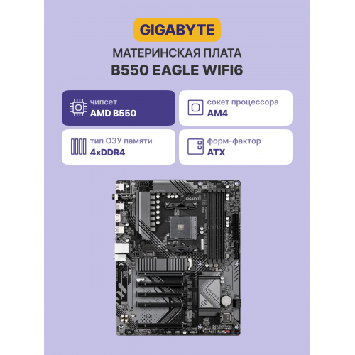 Материнская плата B550 EAGLE WIFI6: Высокая производительность и надежность для вашего ПК
