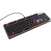 Клавиатура Оклик 970G Dark Knight: Механическая Игровая Клавиатура с LED Подсветкой, Черный/Серебристый, USB, 1.5м Кабель