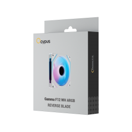 Кулер для корпуса/ Case Cooler Ocypus Gamma F12 WH ARGB REVERSE BLADE (120x120x25mm, 4-pin PWM, ARGB, 50CFM, 31dBA, 1600RPM, White)