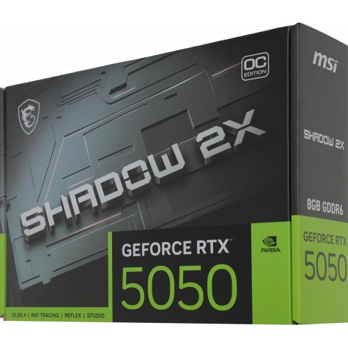 Купить видеокарту MSI RTX 5050 8G SHADOW 2X OC - NVIDIA GeForce 8Gb GDDR6, PCI-E 5.0, 128bit, HDMI и DP для игр и графики