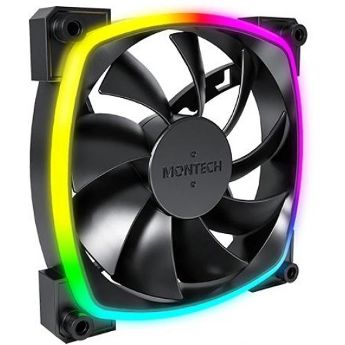 Вентилятор Montech AX120 ARGB 120x120x25 мм с 4-pin и низким уровнем шума 27дБ - идеальное решение для вашего корпуса