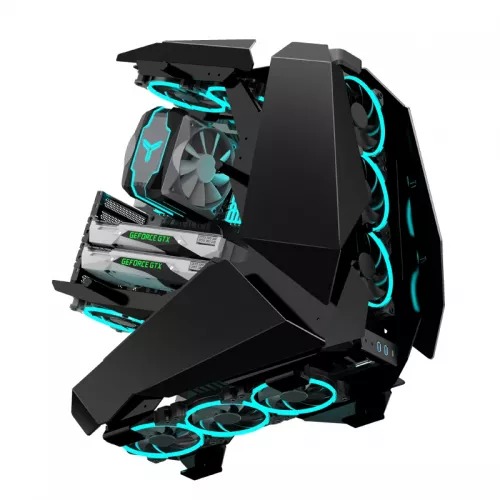 Корпус без блока питания/ Case JONSBO MOD-5, Full-Tower, TG, no fans, 2xUSB-A 3.0 + 1xUSB-C 3.2, ATX, mATX, mITX Black JONSBO