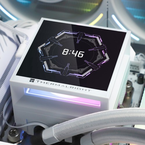 Водяное охлаждение для процессора/ Water Cooling System Thermalright Hyper Vision 360 (360mm, LED, White, ARGB/ Fans: 3x120mm, 69CFM, 27dBA, 2150RPM/ Pump height 68mm, 6400RPM, Rad thickness 27mm/ S: 1700, 1200, 1851, 115X, 2011, 2066, AM5, AM4) Thermalri