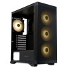 Корпус без блока питания HSPD M520: Mesh Mid Tower с 4x120mm ARGB, поддержка ATX/mATX/mITX, черный, 390x200x449 мм