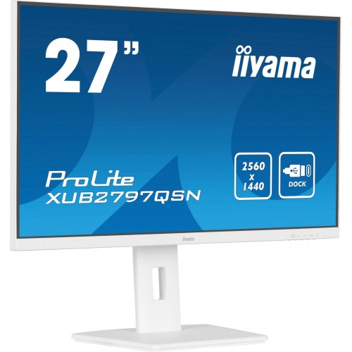 Монитор Iiyama 27" ProLite XUB2797QSN-W2 белый IPS LED 1ms 16:9 HDMI M/M матовая HAS Piv 1300:1 300cd 178гр/178гр 2560x1440 100Hz DP Quad HD 2K (1440p) USB 6.1кг