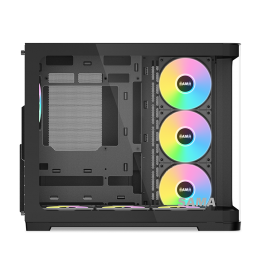 Корпус ПК без блока питания/ Case SAMA V60 Black, Midi-Tower, TG, 7x120mm ARGB, 2xUSB 3.0 + 1xUSB 3.1 Type-C, ATX, mATX, mITX Black