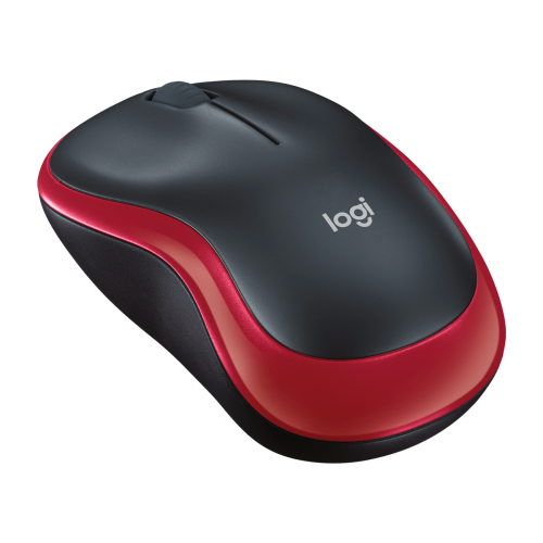 Мышь Logitech M185 черный/красный оптическая 1000dpi беспров. USB для ноутбука 2but (910-002633)