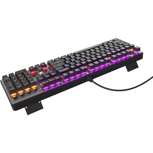 Клавиатура Оклик 970G Dark Knight: Механическая Игровая Клавиатура с LED Подсветкой, Черный/Серебристый, USB, 1.5м Кабель