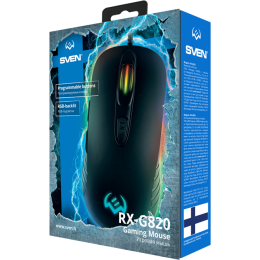Игровая мышь SVEN RX-G820 (6+1кл. 200-4800 DPI. ПО. SoftTouch. RGB-подсветка. игров. упак)