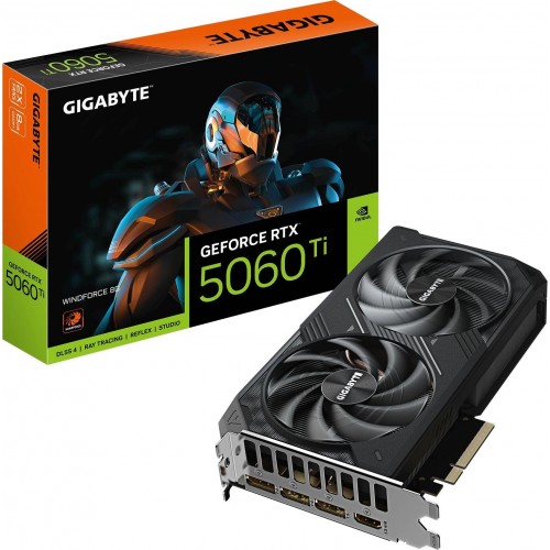 Видеокарта Gigabyte PCI-E 5.0 GV-N506TWF2-8GD 1.0 NVIDIA GeForce RTX 5060TI 8Gb 128bit GDDR7 2572/28000 HDMIx1 DPx3 HDCP Ret