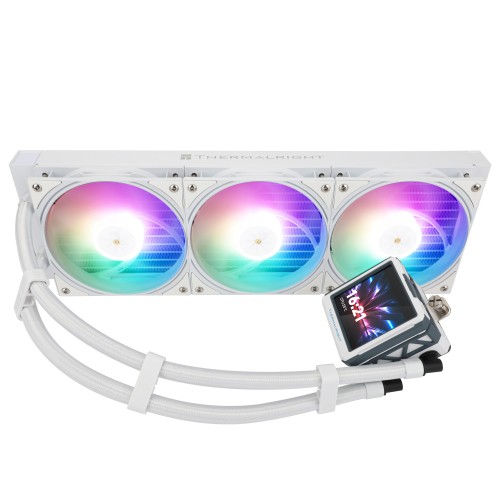 Водяное охлаждение для процессора/ Water Cooling System Thermalright Frozen Warframe 360 Ultra White Argb (360mm, White, ARGB/ Fans: 3x120mm, 70.84CFM, 29.8dBA, 2000RPM/ Pump height 60mm, 23dBA, 3000RPM, Rad thickness 27mm/ S: 1200, 1700, 1851, 2011, 2066