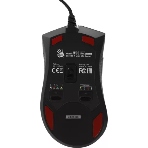 Купить игровую мышь A4Tech Bloody W90 Max черную с оптическим сенсором 10000dpi и 7 кнопками