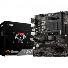 Материнская плата/ MB MSI AMD A520 sAM4, 2xDDR4(64GB), D-SUB/HDMI 2.1/DP, 1xPCIe 3.0x16, 2xPCIe 3.0, 1xLAN, 4xSATA 6Gb/s, 1xM.2, 4xUSB 3.2, 2xUSB 2.0, 1xPS/2, mATX