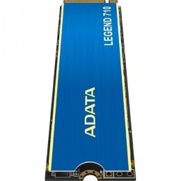 Твердотельный накопитель/ ADATA SSD LEGEND 710, 512GB, M.2(22x80mm), NVMe 1.4, PCIe 3.0 x4, 3D NAND, R/W 2400/1000MB/s, IOPs 90 000/150 000, TBW 130, DWPD 0.23, with Heat Sink (3 года)