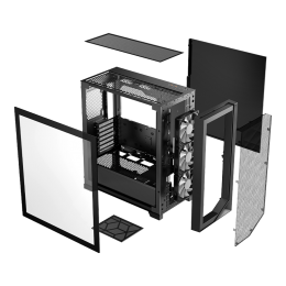 Корпус без блока питания/ Case PCCooler C3D510 BK ARGB, Midi-Tower, TG, Mesh, 3x120mm ARGB, 2xUSB-A 3.0, E-ATX, ATX, mATX, mITX Black