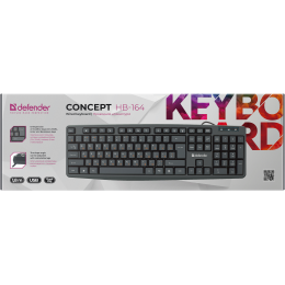 Defender Проводная клавиатура Concept HB-164 RU,черный,104+FN,1.8м