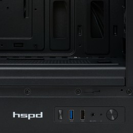 Корпус без блока питания/ Case HSPD M510, Mesh Mid Tower, Black, TG, 0.5 SPCC, no fans ATX, mATX, mITX 180/280/160mm 1x2.5", 1x3.5", 7xPCI 1xUSB-A 3.0, 1xUSB-A 1.0 517x277x418mm