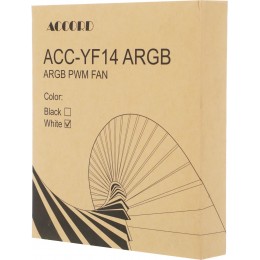 Вентилятор для корпуса Accord ACC-YF14 ARGB 140х140x25 белый 4-pin (ACC-YF14 ARGB WHITE) brown box