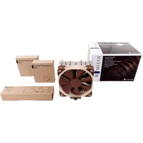 Кулер для процессора/ CPU Cooler Noctua NH-U12S (129W, 4-pin PWM, 158mm, Al/Cu, 5x6mm, 1x120x120x25mm, 54.97CFM, 22.4dBA, 1500RPM, S: 1851/1700/1200/115X, AM5/AM4, Beige/Brown)
