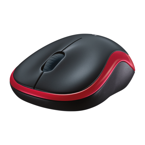 Мышь Logitech M185 черный/красный оптическая 1000dpi беспров. USB для ноутбука 2but (910-002633)