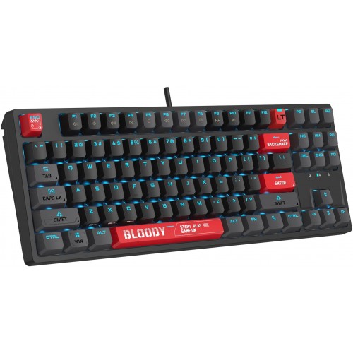 Клавиатура A4Tech AT87 Proxy Boom для геймеров с LED-подсветкой, бежевый/красный, USB, кабель 1.8м