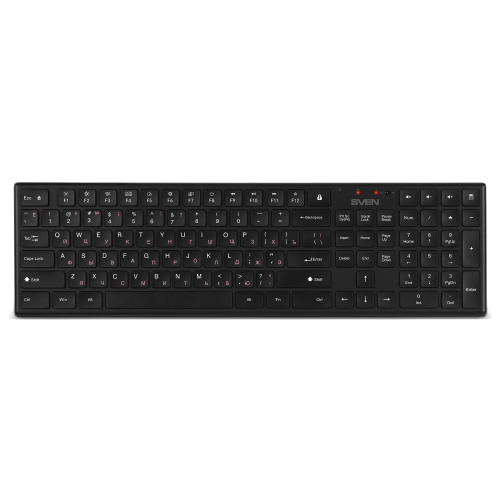 Беспроводной набор ножничная клавиатура+мышь SVEN KB-C2550W чёрный (109 кл.,12Fn, 1000DPI, 2+1 кл.)