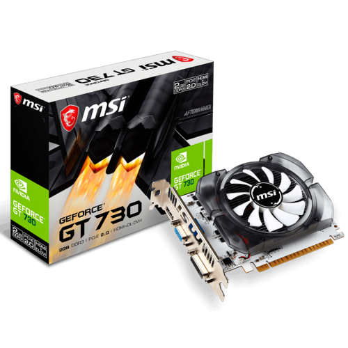 Видеокарта/ VGA MSI NVIDIA GeForce GT N730-2GD3V3 2GB, DDR3/128-bit, PCIe 2.0, 1xD-Sub, 1xHDMI 1.4, 1xDVI-I, 1-slot MSI