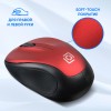Беспроводная оптическая мышь Оклик 665MW черная/красная 1600dpi с USB для ноутбука - 3 кнопки