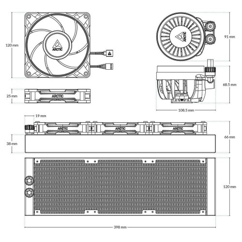Жидкостная система охлаждения Arctic Cooling Liquid Freezer III Pro 360 Multi Compatible All-In-One CPU Water Cooler (ACFRE00180A) ARCTIC