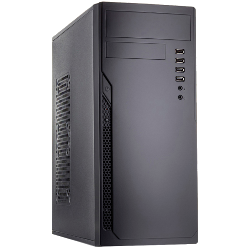 Корпус c блоком питания 450 Ватт/ Case Foxline FL-301, ATX, 1x5.25EXT, 1x3.5EXT, 4x3.5INT, 4xUSB2.0, HDA, w/o FAN, w/450W ATX PSU, w/1.2m EU pwr cord Foxline